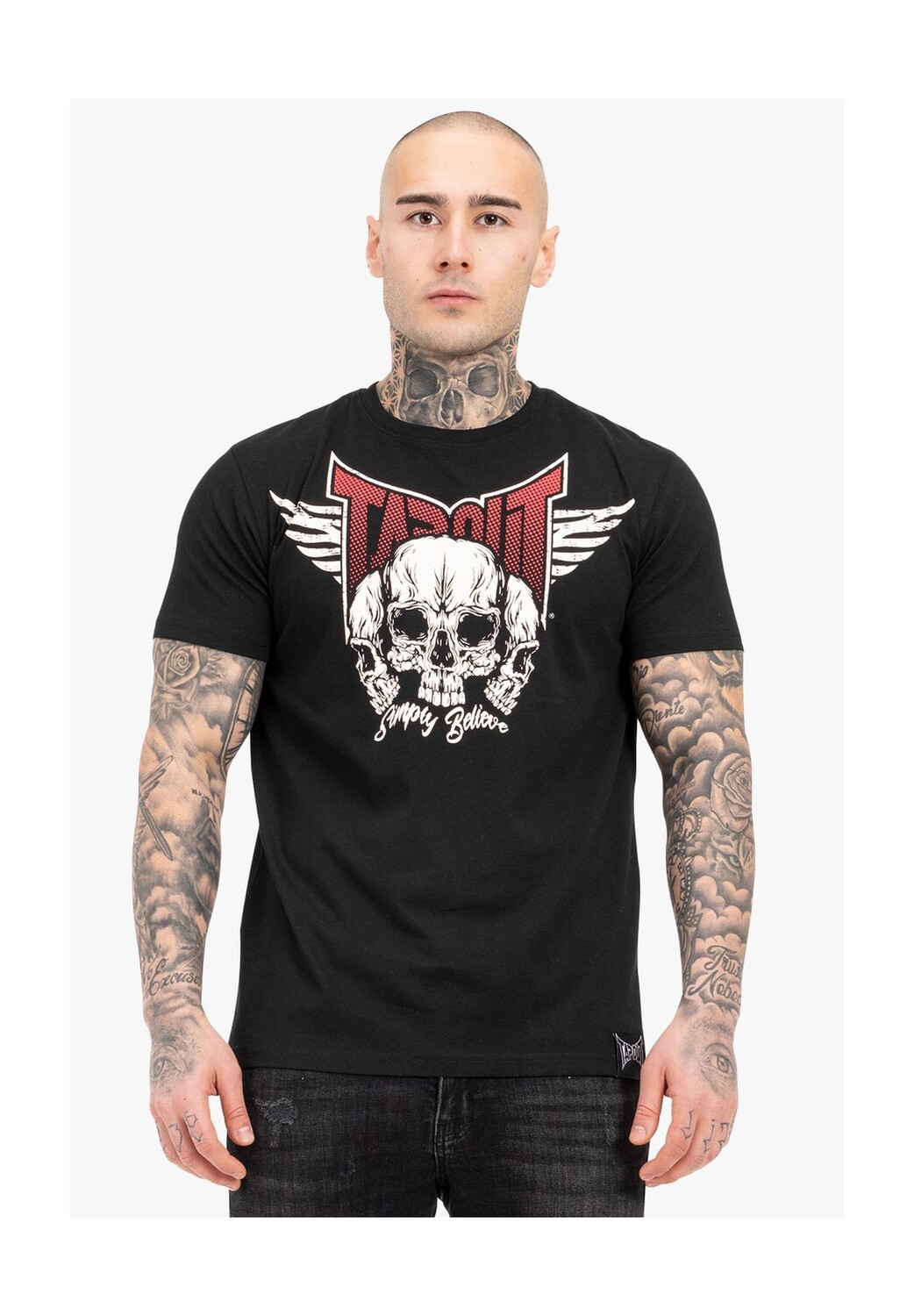 

Мужская футболка обычного кроя HAMLINES TAPOUT, цвет Black/red/ecru