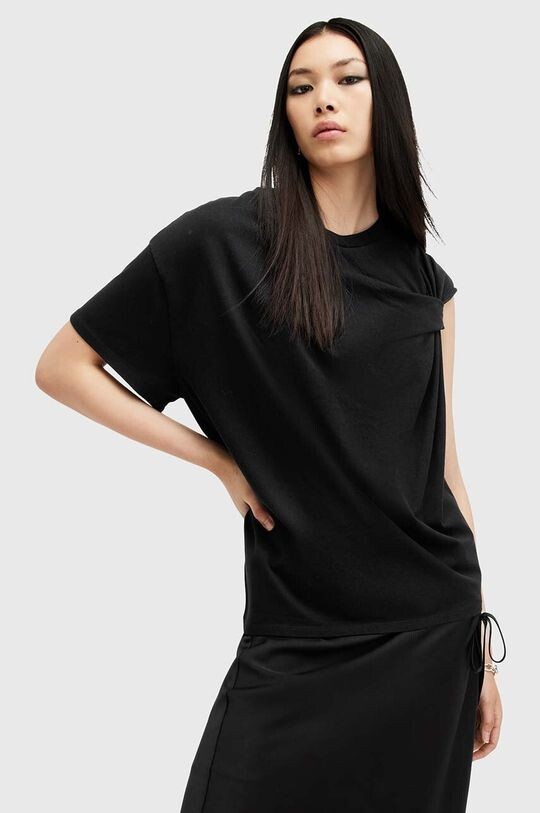 

Хлопковая футболка ONYX TWIST AllSaints, черный