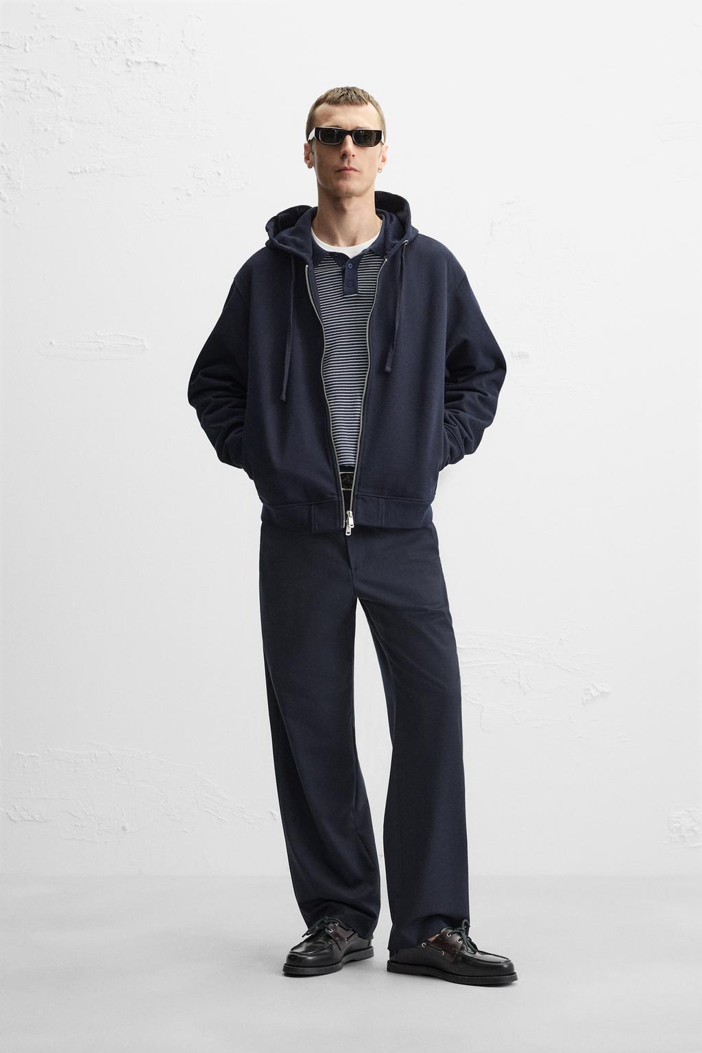 

Базовая толстовка на молнии ZARA, темно-синий