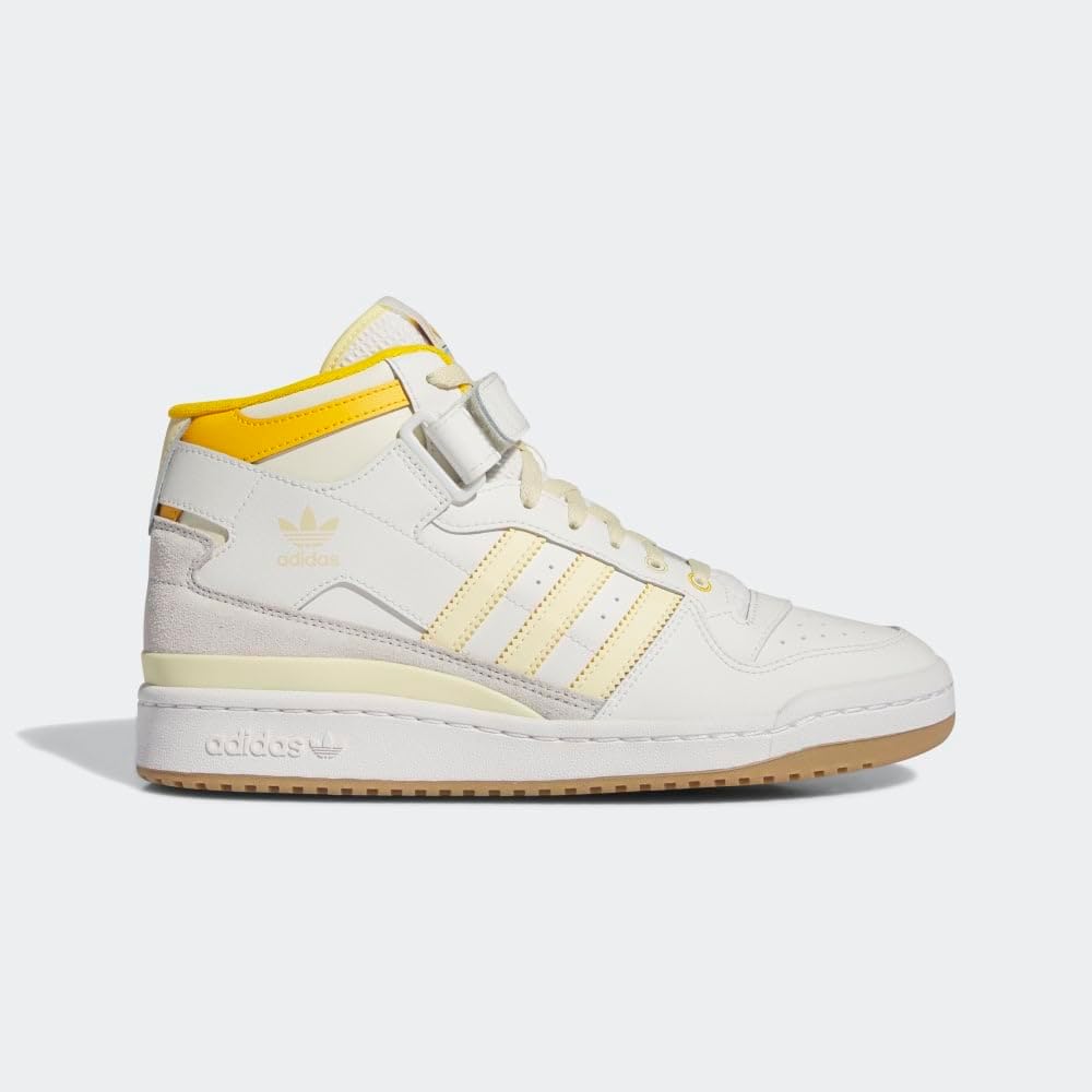 Мужские кроссовки adidas Originals Forum Mid, белый/желтый — фото 3