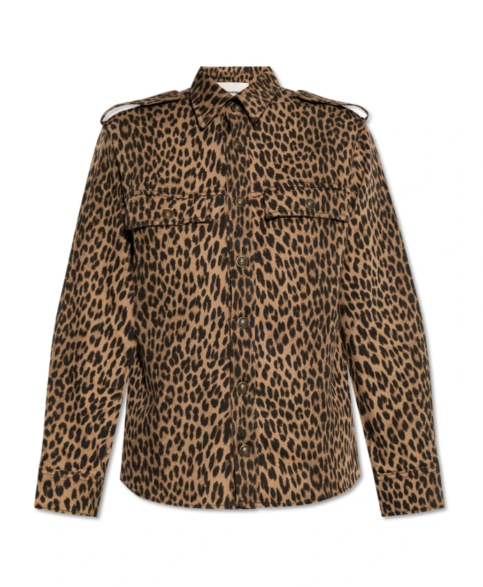 

Джинсовая рубашка с животным принтом Zadig & Voltaire, коричневый