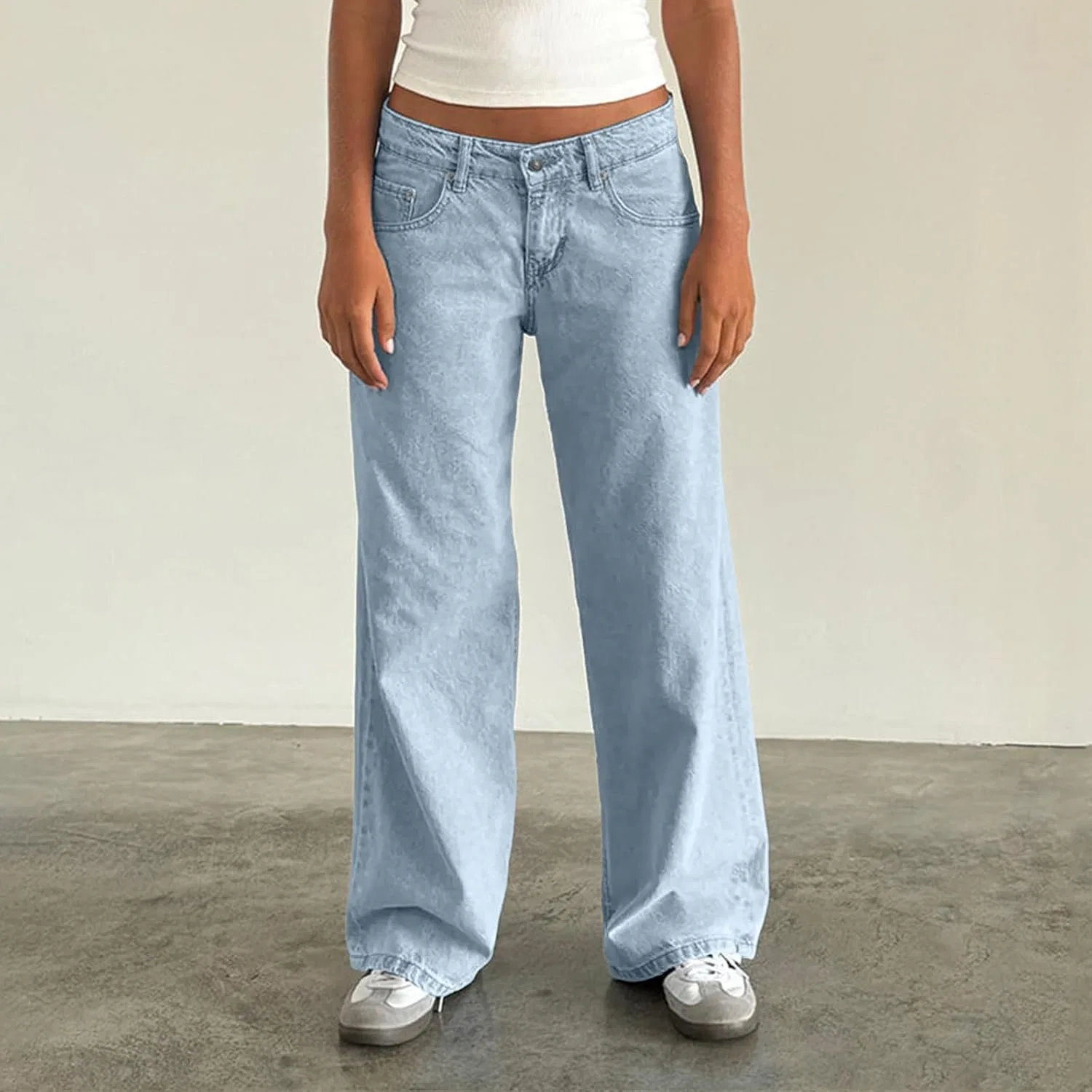Джинсы свободные Low Rise Jeans, Light Blue — фото 2