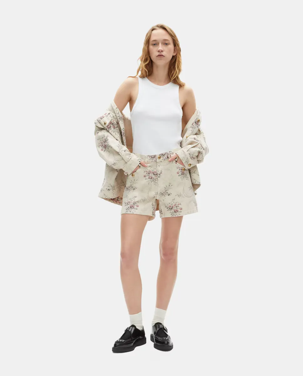 

Женские шорты из хлопка с принтом The Kooples, бежевый