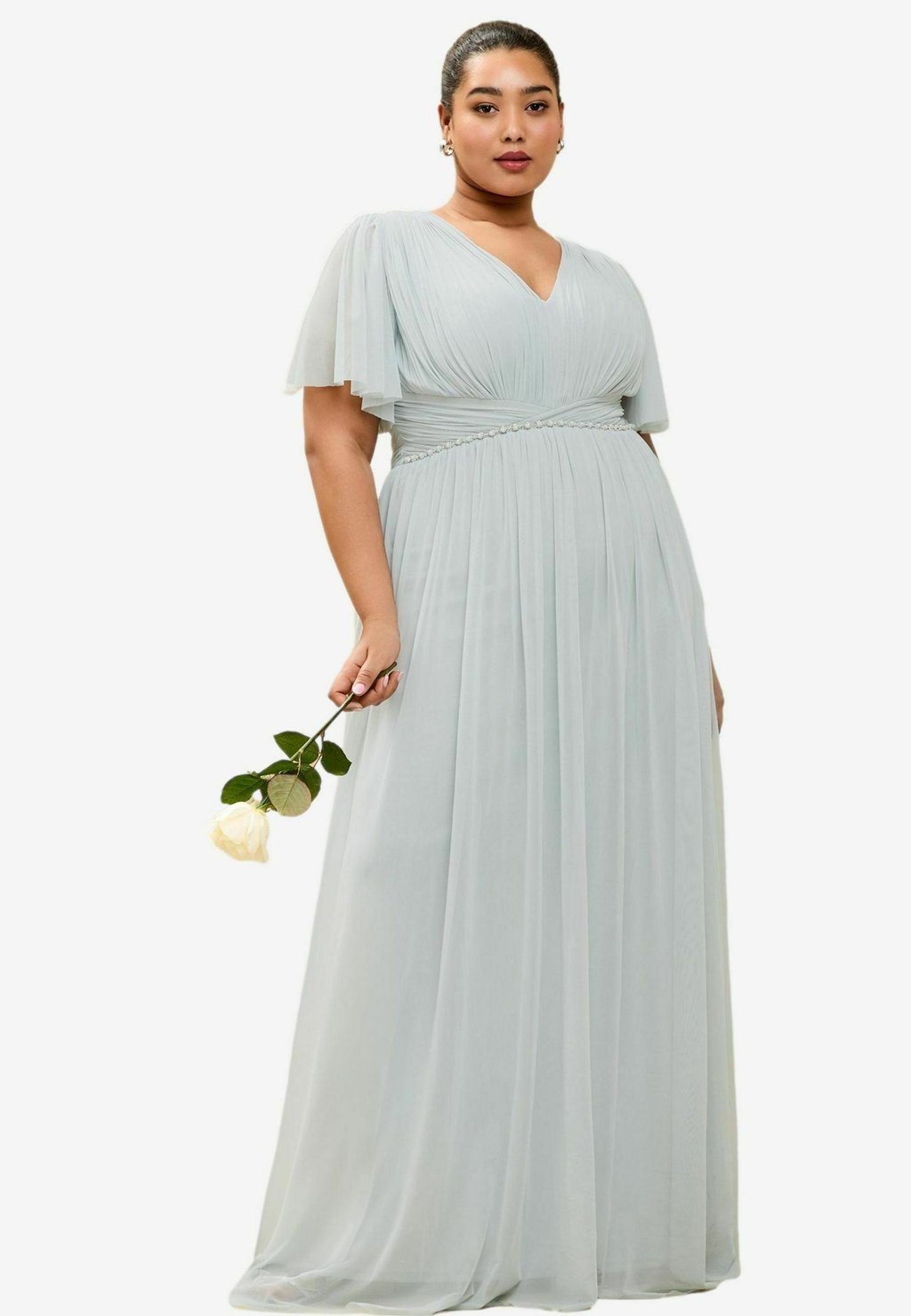 

Платье PLUS SIZE FIT - SHORT SLEEVE PEARL TRIM BRIDESMAID Lipsy, синий