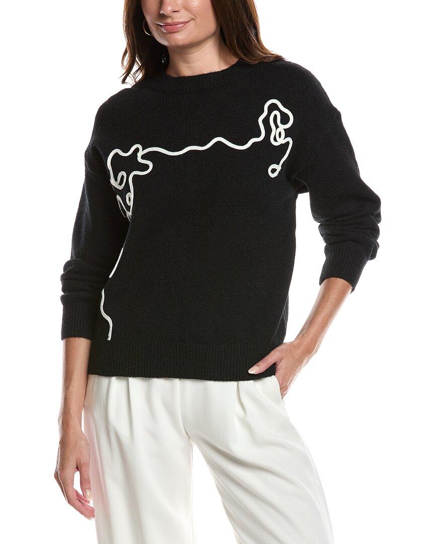 

Свитер с цветочной вышивкой Gracia, черный