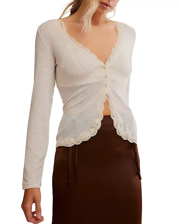 

Большой кардиган любви Free People, бежевый