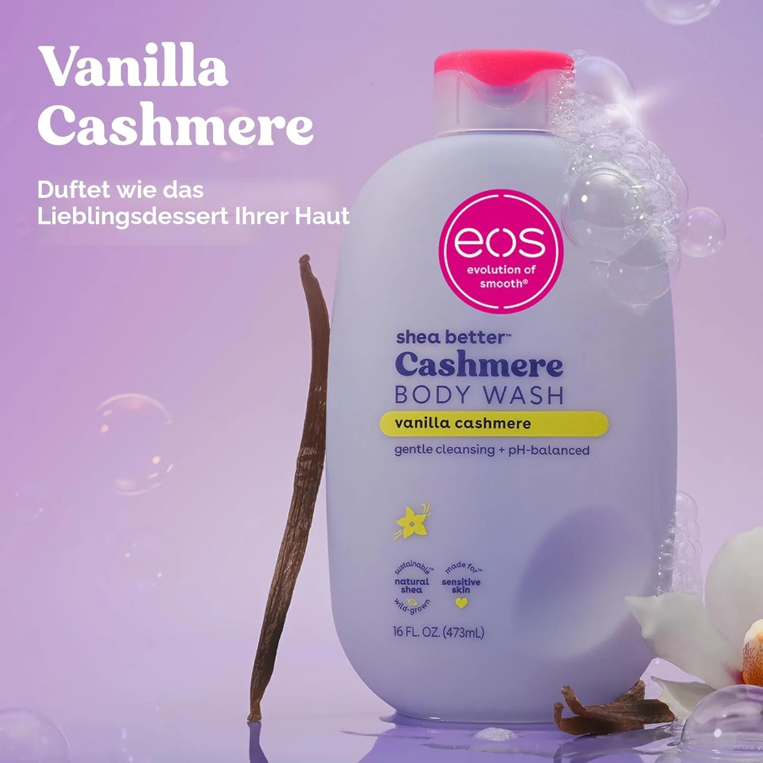 Увлажняющий гель для душа EOS Shea Better Cashmere Vanilla 400 мл Eos — фото 2