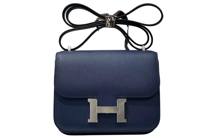 

HERMES Констанс Эпсом кожаная мини-сумка через плечо женская 7U темно-синий