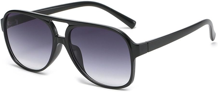 

Солнцезащитные очки в стиле ретро квадратной формы для женщин и мужчин, винтажные, с защитой от УФ-излучения UV400, классические, с большой двойной перемычкой, очки-авиаторы Ridering, Black Grey