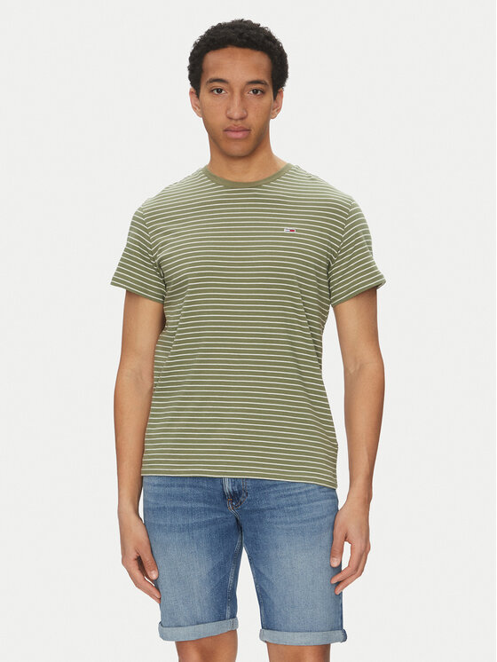 

Облегающая футболка DM0DM20377 Tommy Jeans, зеленый
