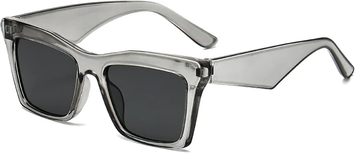 

Винтажные модные классические солнцезащитные очки для женщин, очки с защитой от УФ-излучения UV400, панк-очки для мужчин, простые солнцезащитные очки TKKTLLT, Clear Grey