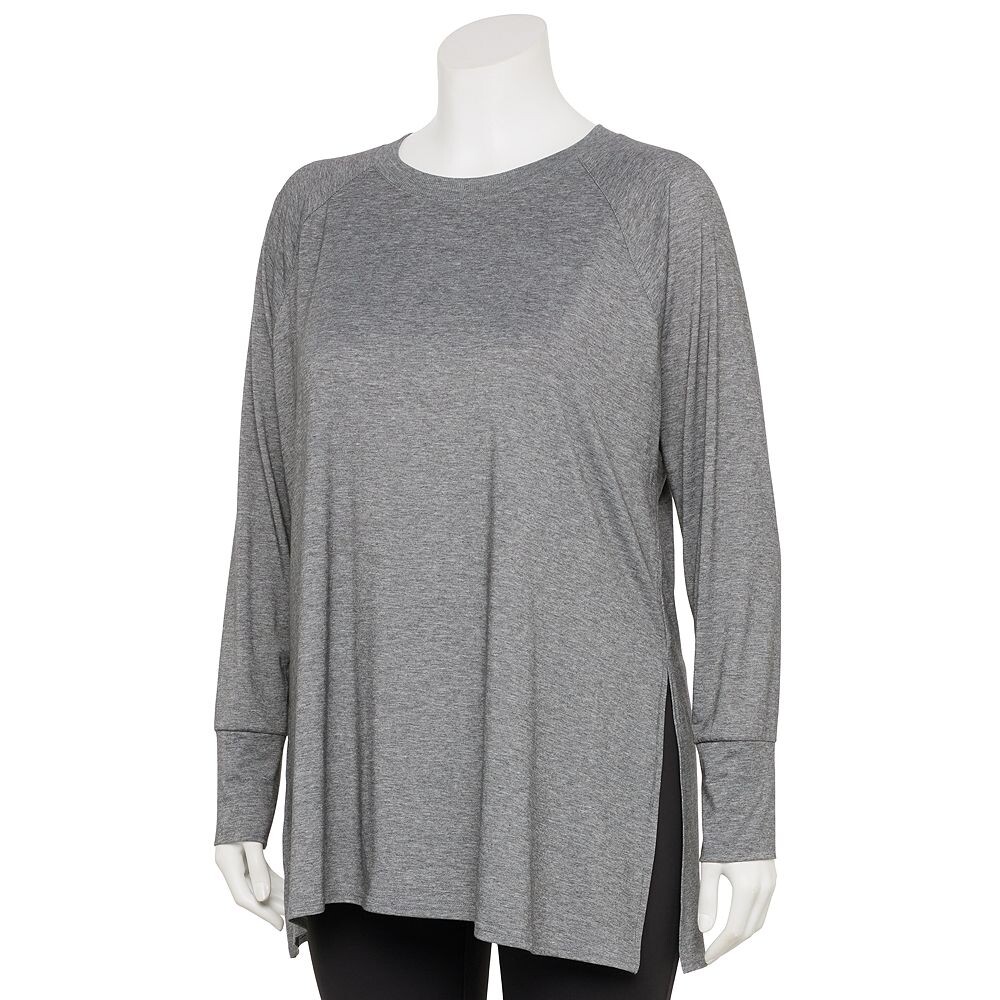 

Футболка-туника Tek Gear больших размеров с длинными рукавами, цвет Smokey Slate