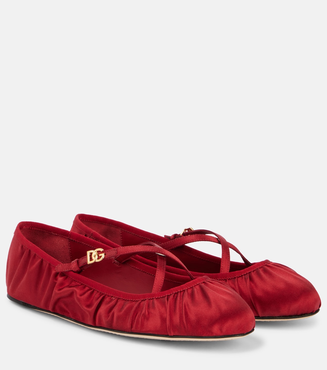 DG атласные балетки Dolce&Gabbana, Ruby/Ruby