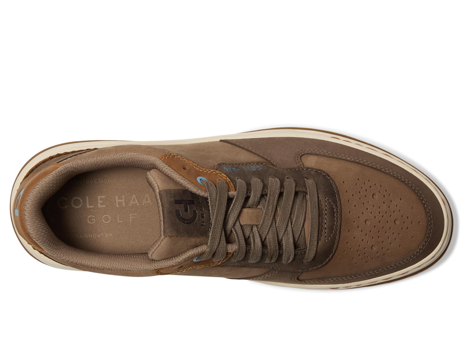 Кроссовки Cole Haan Grandpro Crossover Golf, цвет Irish Coffee Nubuck/Ivory Waterproof — фото 2