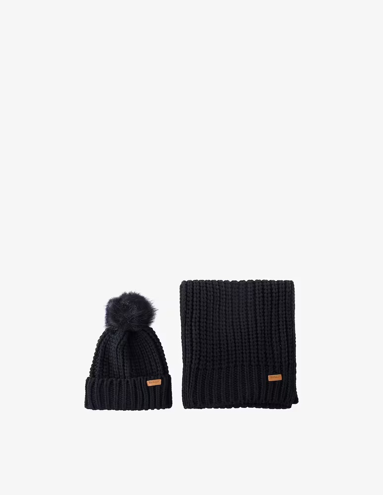 

Комплект из шапки и шарфа Saltburn Barbour, черный