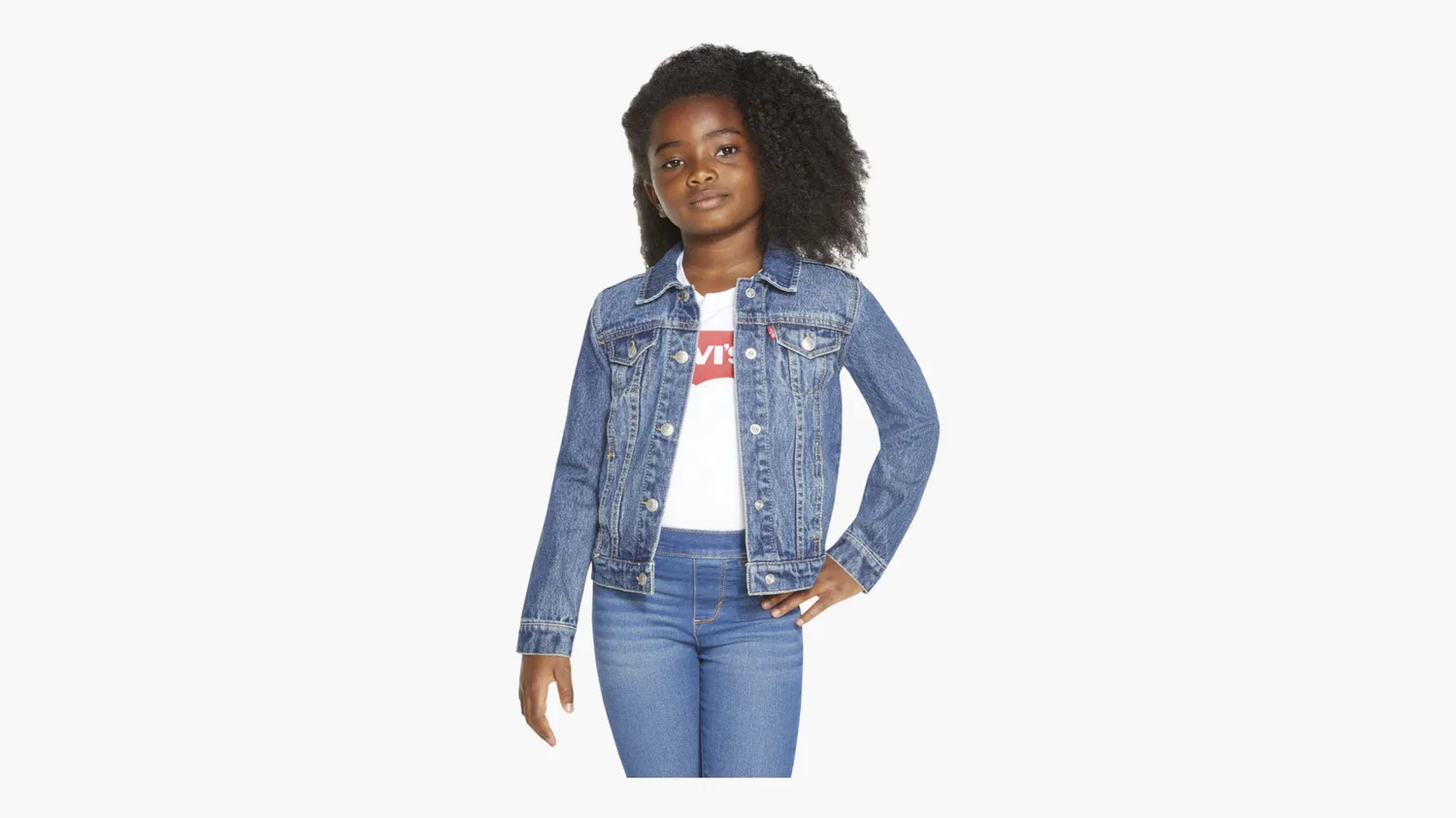 Куртка дальнобойщика для девочек 4-6 лет Levi's, Medium Wash