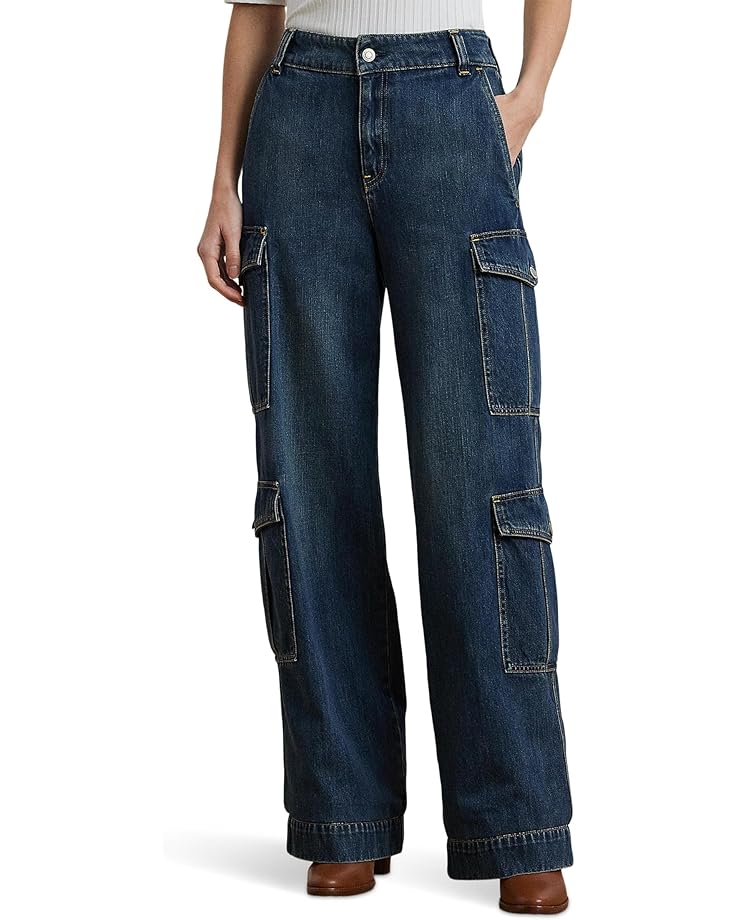 

Джинсы Lauren Ralph Lauren High-Rise Wide-Leg Cargo Jeans, цвет Haze Wash
