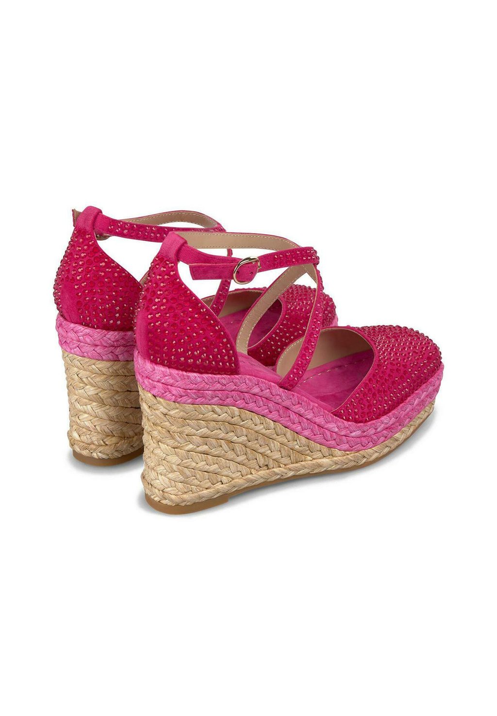 Босоножки на платформе CON PUNTERA REDONDEADA Y CIERRE CON HEBILLA - Platform heels Alma en Pena, цвет Fucsia Jaspeado — фото 4