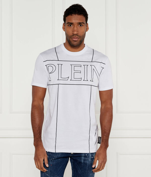 

Футболка Plein Sport Regular Fit, белый / черный