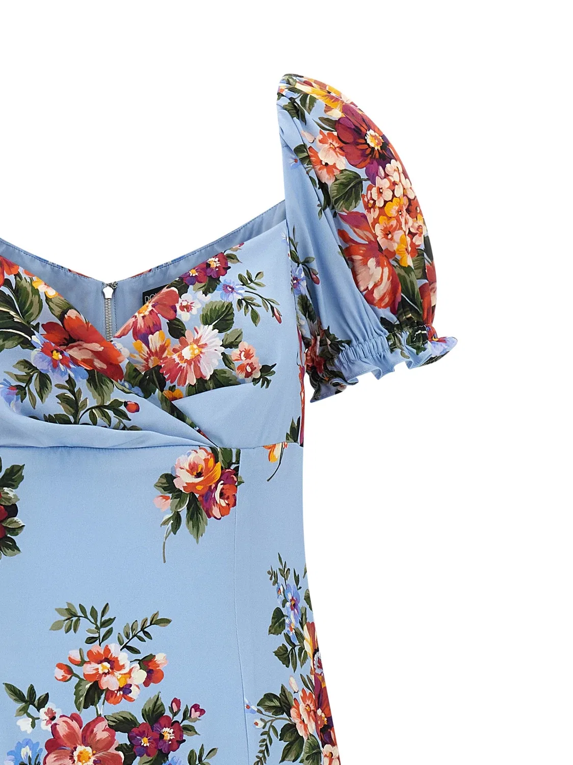 Платье с принтом «Букет цветов» DOLCE & GABBANA, голубой — фото 3