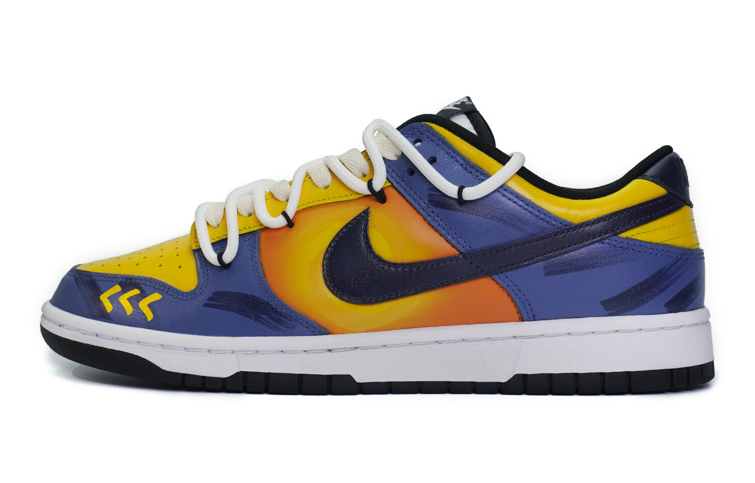 

Кроссовки Nike Dunk Skateboarding Shoes Men Low-top Blue/yellow/orange, синий
