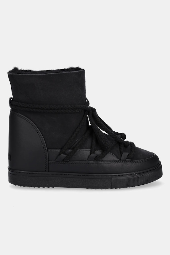 Женские зимние ботинки Inuikii Classic Wedge из кожи и замши, черный — фото 2