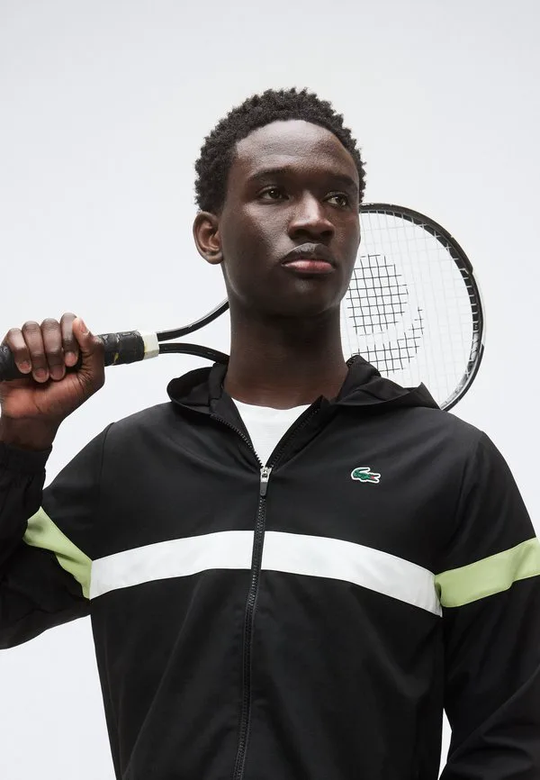 Теннисный спортивный костюм, спортивный костюм с капюшоном Lacoste Sport, Black/White — фото 4