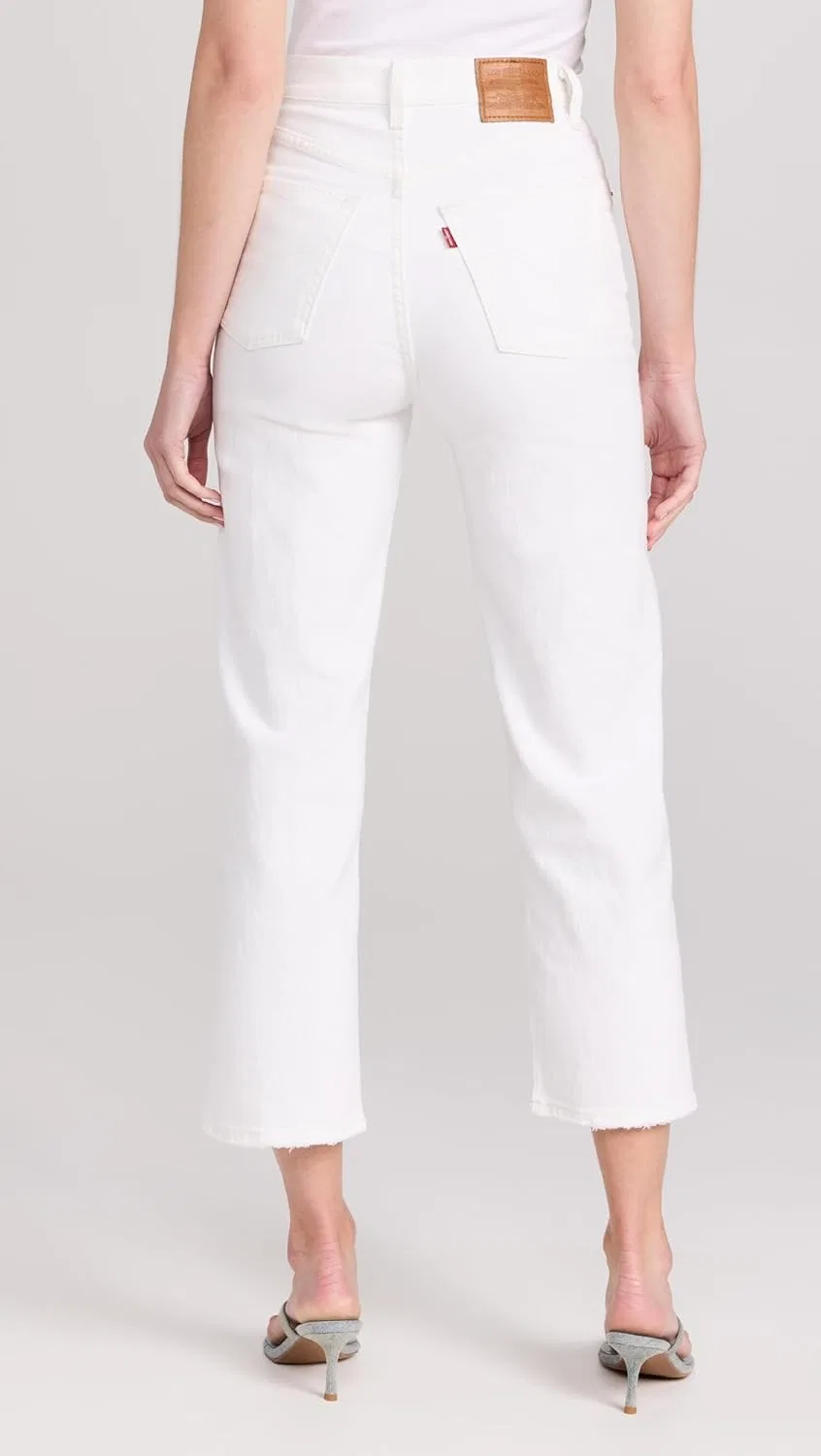 Женские джинсы Levi's Ribcage Straight Ankle, белый — фото 4