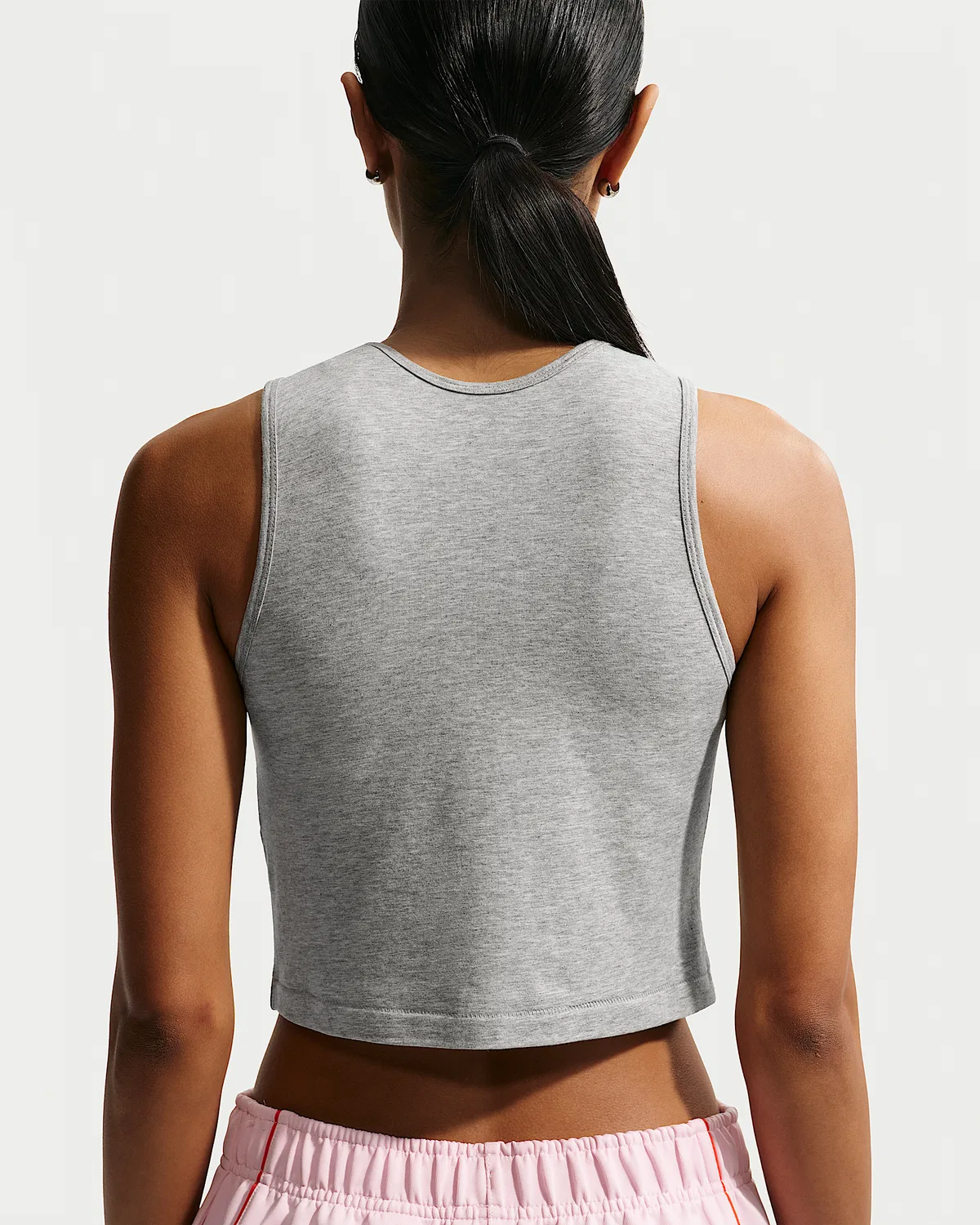 Женский облегающий укороченный топ Nike Sportswear, Dark Grey Heather — фото 2