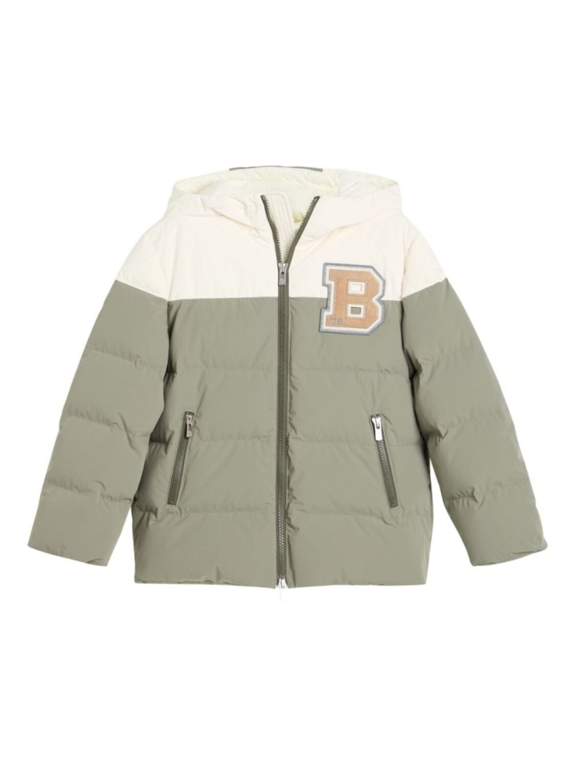 

Brunello Cucinelli Kids пуховик из тафты, зеленый