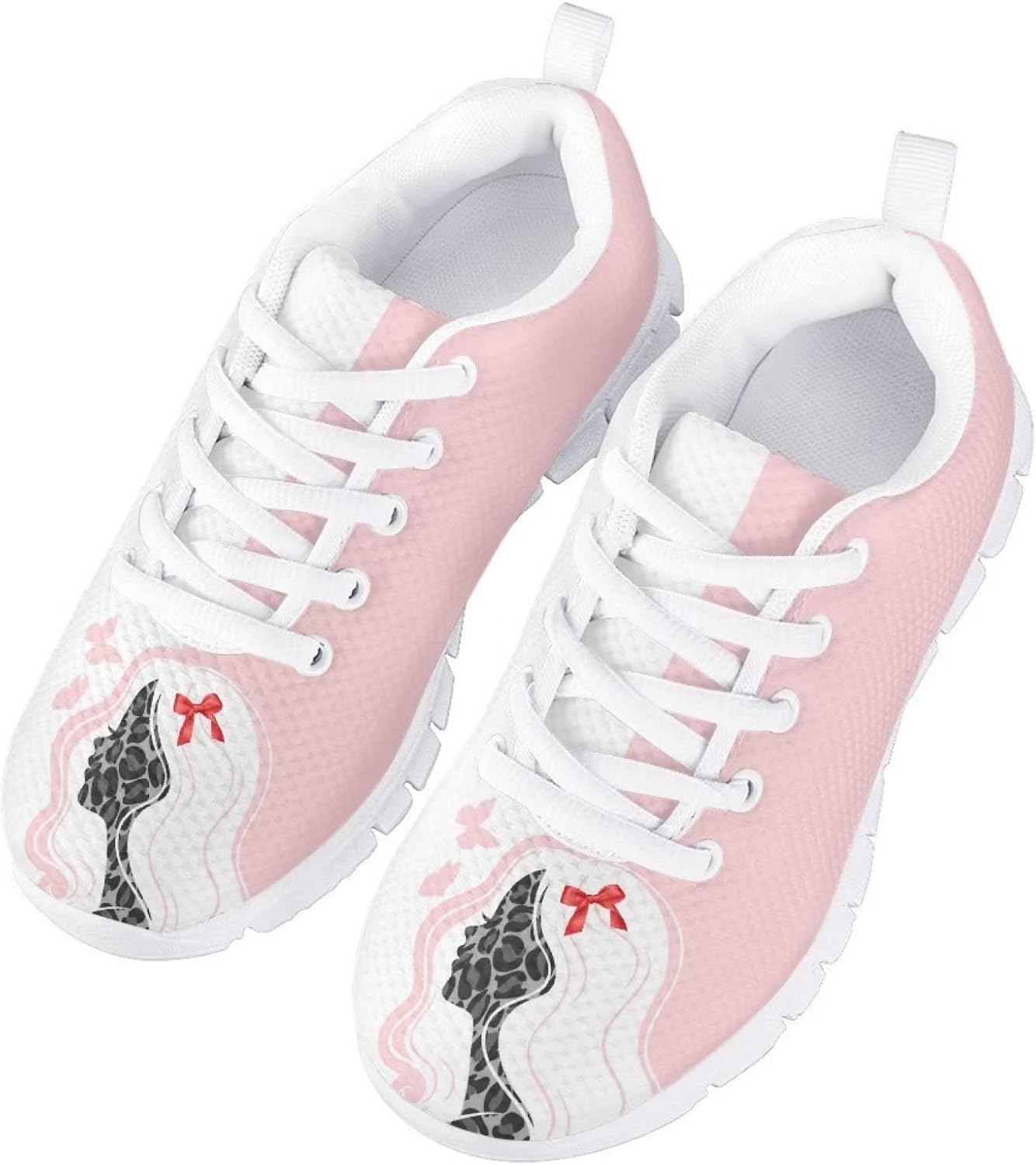 

Детские дышащие кроссовки GIFTPUZZ для бега, легкие спортивные с шнуровкой, удобные спортивные балетки, розовый