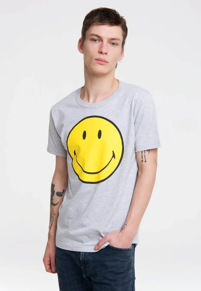 

Logoshirt Футболка "Смайлик" с великолепным принтом спереди, серый