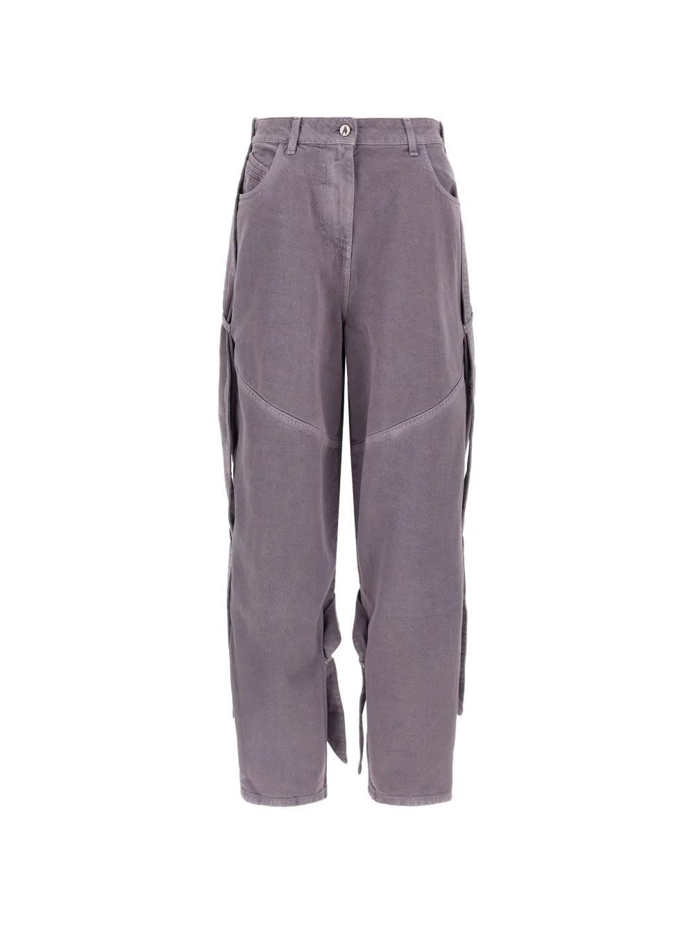 

Джинсы с окраской готового изделия и боковыми лентами The Attico, фиолетовый