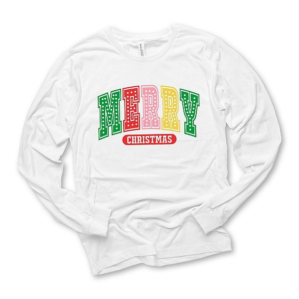 

Свитшот Merry Christmas Varsity Colorful Simply Sage Market, White, Белый, Свитшот Merry Christmas Varsity Colorful Simply Sage Market, White