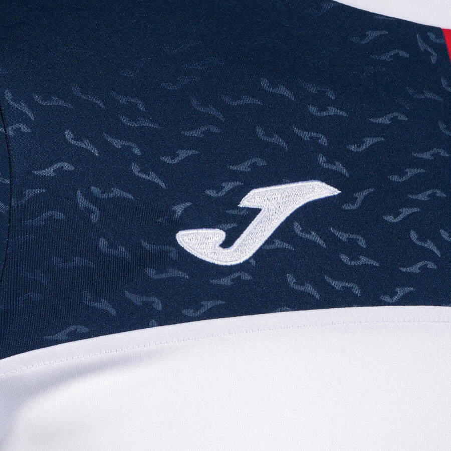 Футболка Joma Crew Sport, белая, красная, темно-синяя, 2XS — фото 3