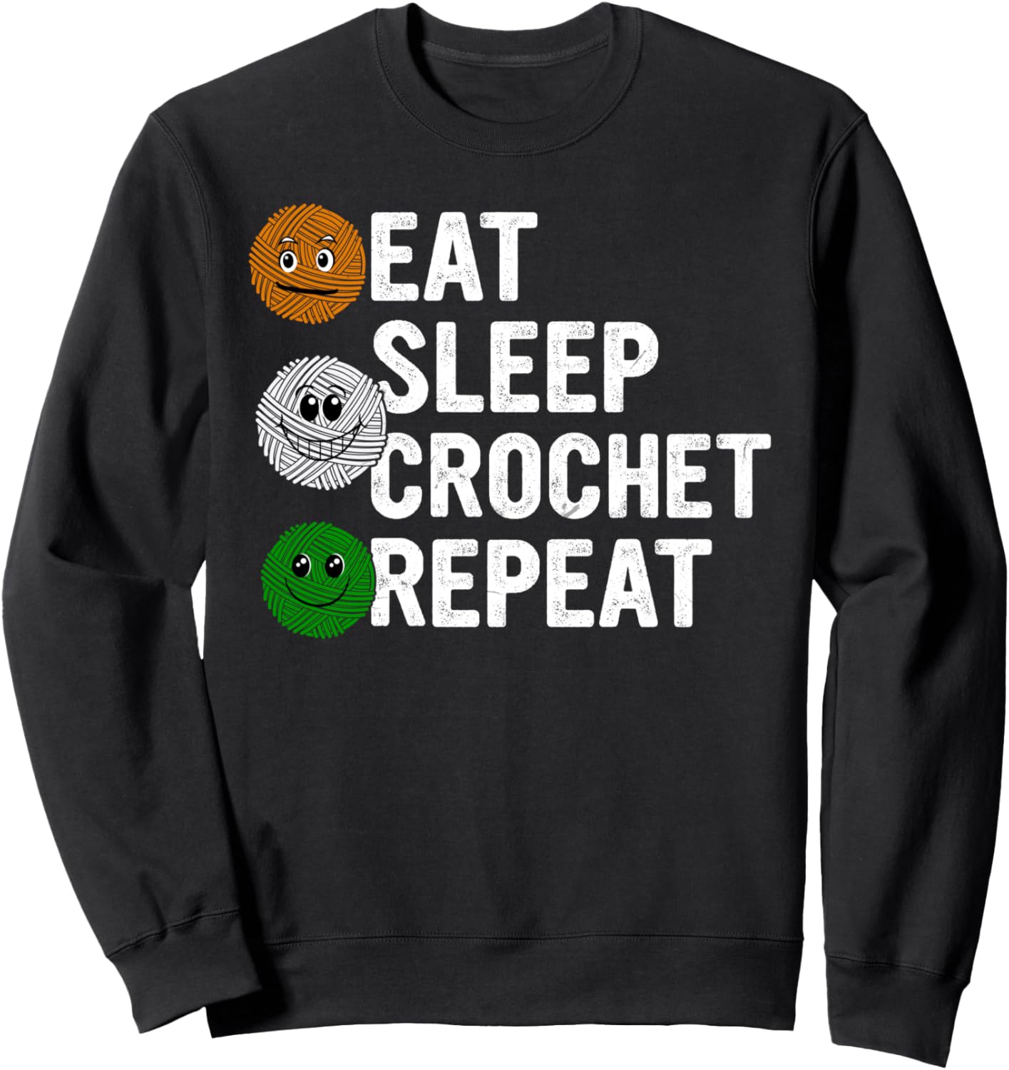 

Eat Sleep Crochet Repeat - Вязаная толстовка Crochet Lover Crocheting Ideas, черный