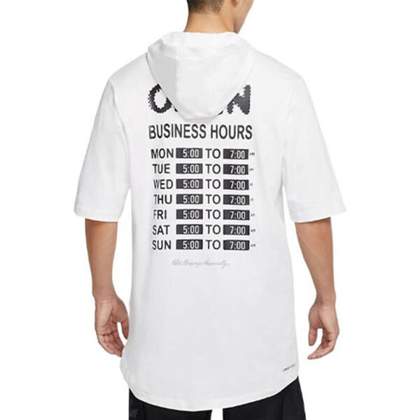 Футболка Men's Nike Alphabet Printing Hooded Pullover Short Sleeve White T-Shirt, белый — фото 4