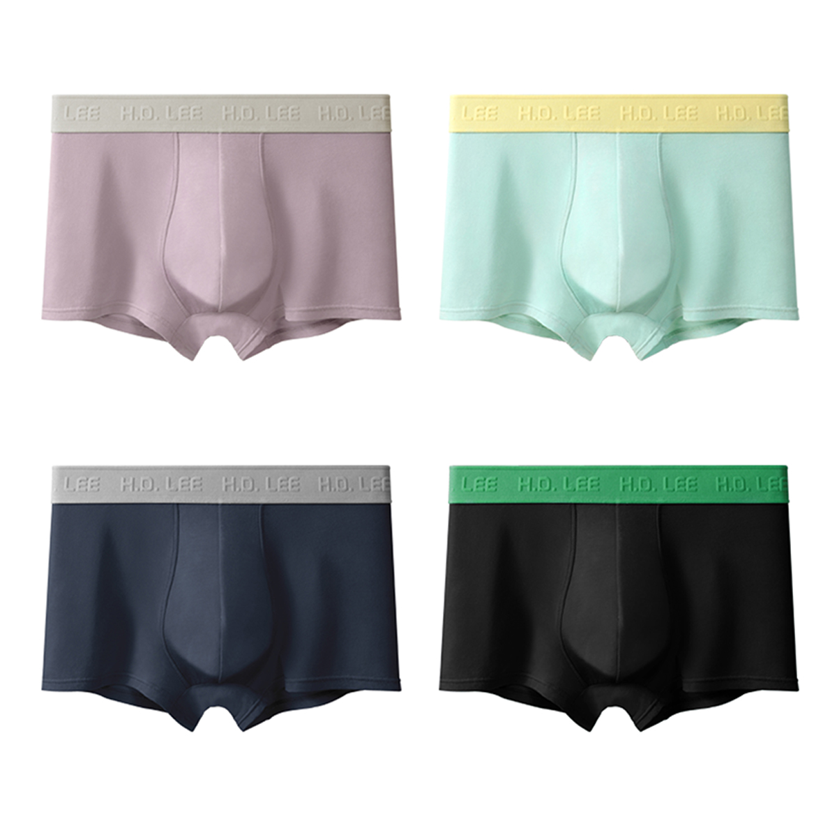 

Подарочный набор мужского белья 4 шт Lee, 4 Pack (Pink+светло-зеленый+темно-серый синий+черный)