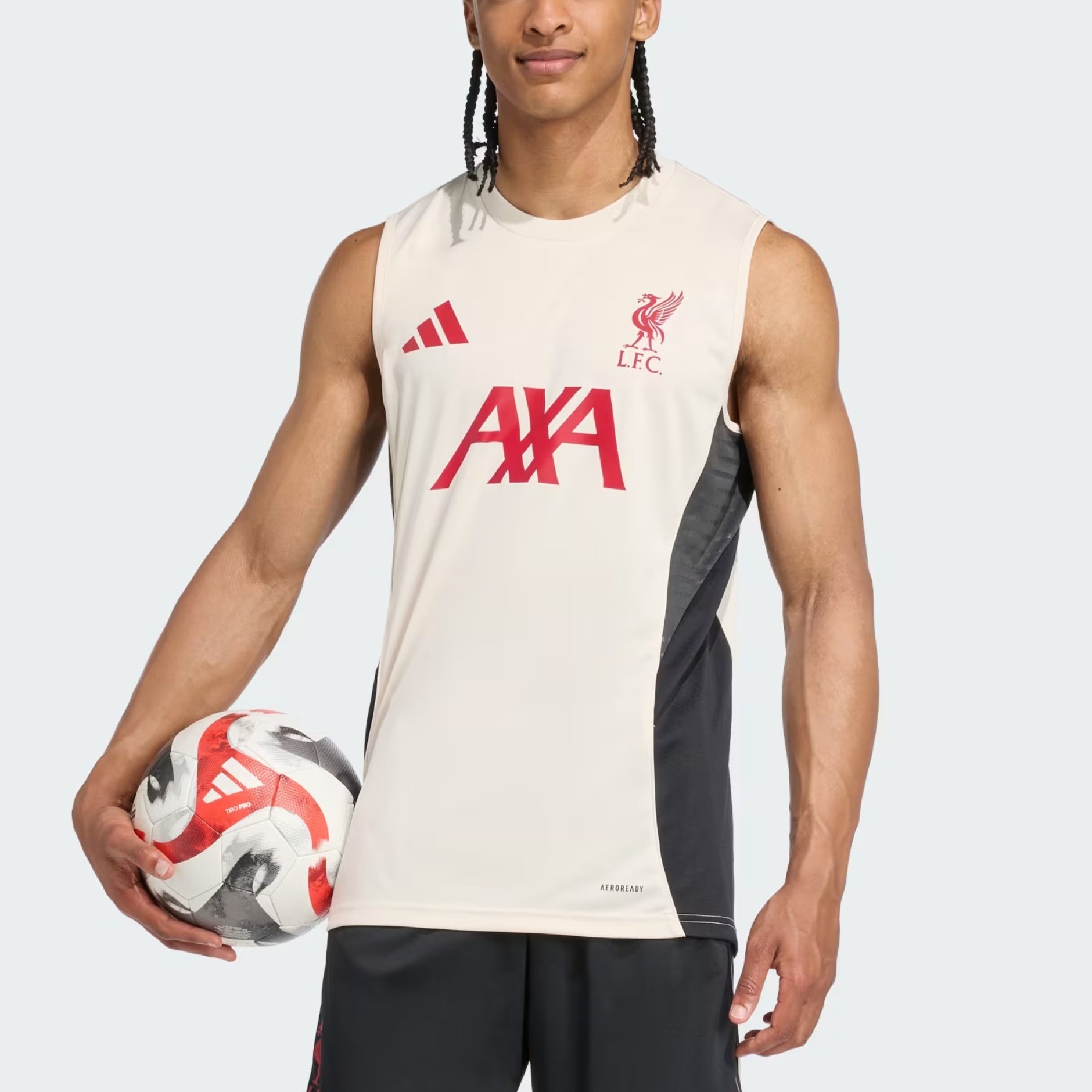 Футболка Tiro 25 Liverpool FC мужская Adidas, белый — фото 3