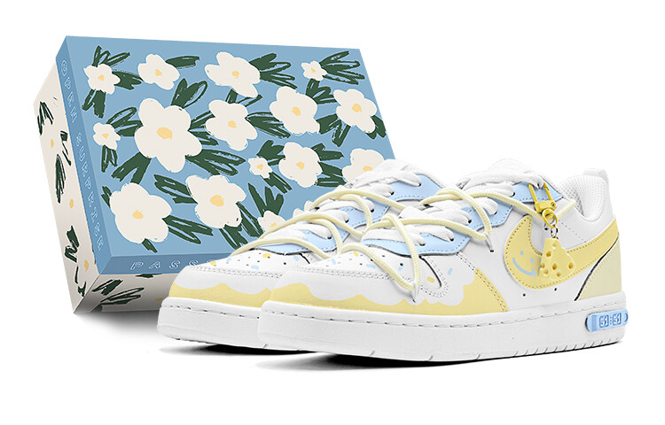 Кроссовки Nike Court Borough Skateboard Shoes Women's Low-Top Blue, синий
