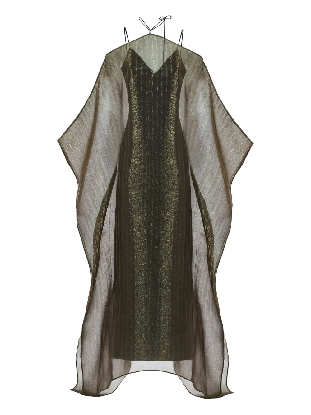 

Плиссированное платье Sza Sza с эффектом металлик Taller Marmo, зеленый