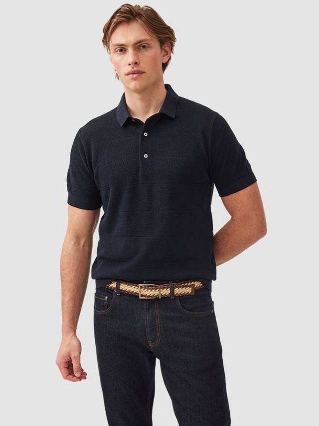 

Хлопковая вязаная поло с коротким рукавом Masons Flat Rodd & Gunn, Midnight