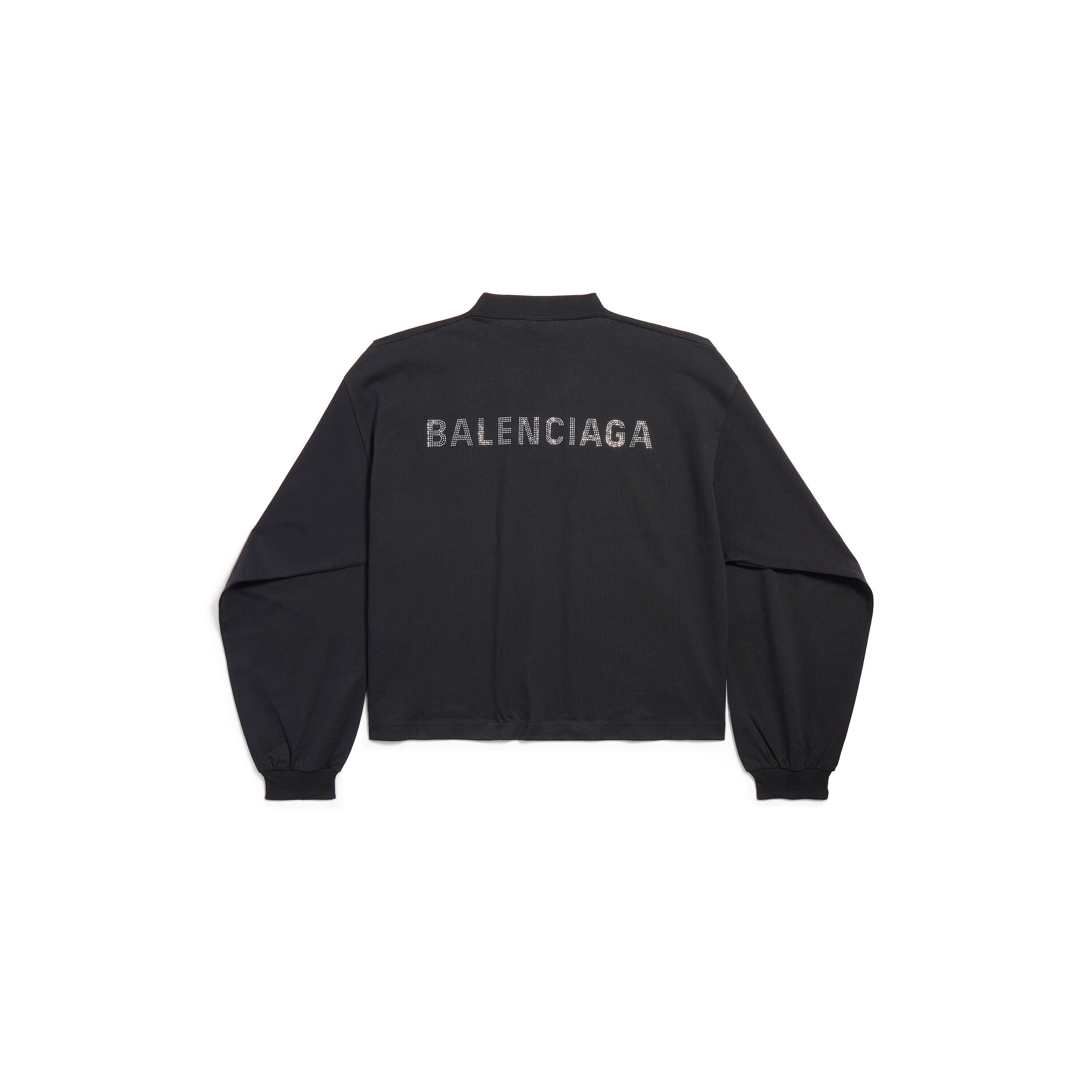 

Футболка Balenciaga Back Strass Cropped с длинным рукавом, черный