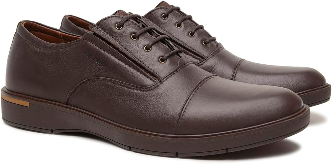 

Мужские туфли Freeway Parker04 - верх из натуральной кожи, удобная стелька из ПУ, противоскользящая резиновая подошва, современный повседневный стиль оксфордов, Coffee Leather