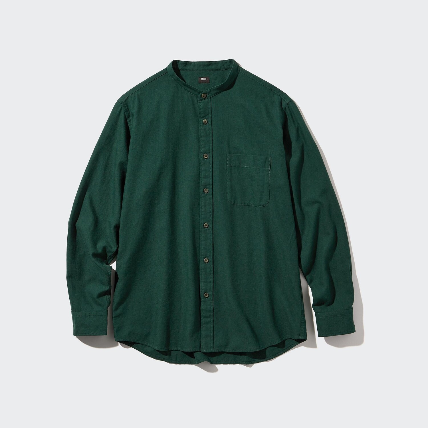 

Рубашка UNIQLO из мягкого твила с длинным рукавом, темно-зеленый