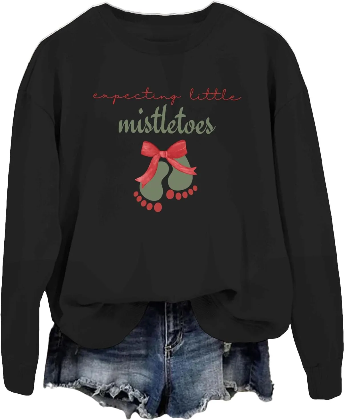 

Свитшот для беременных Expecting Little Mistletoes MQZUO