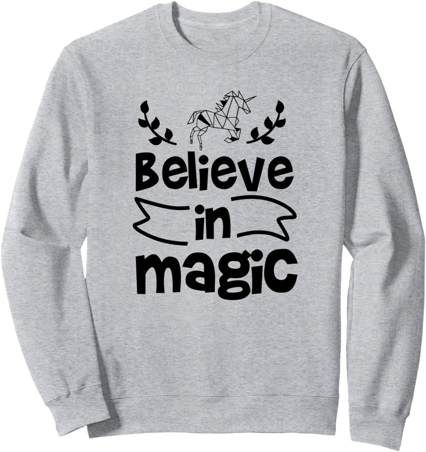 

Верь в магию - Забавная толстовка для любителей единорогов Believe In Magic Unicorns, серый