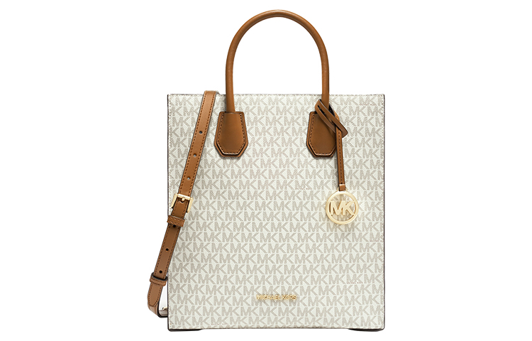 

MICHAEL KORS Сумка-шоппер из кожи Mercer, сумка-шоппер, дамская сумочка, сумка на плечо, женская, среднего размера, ванильно-бело-коричневого цвета