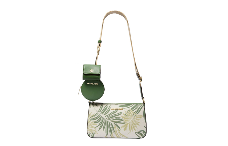 

MICHAEL KORS Сумка Jet Set Travel из ткани/кожи, через плечо, маленькая женская, зеленая/розовая/черная