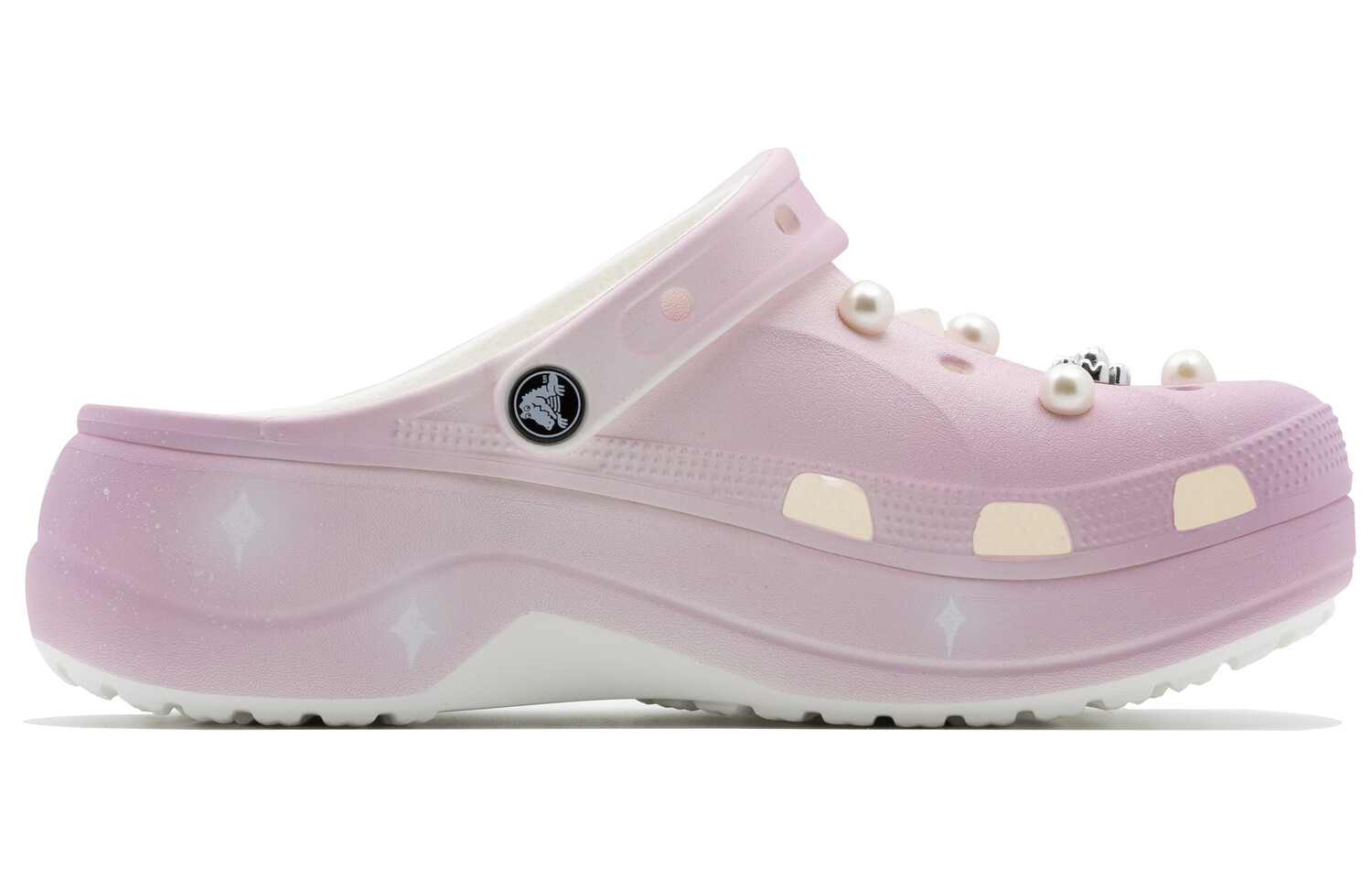 Сабо женские Crocs Clogs декорированные, розовый — фото 3